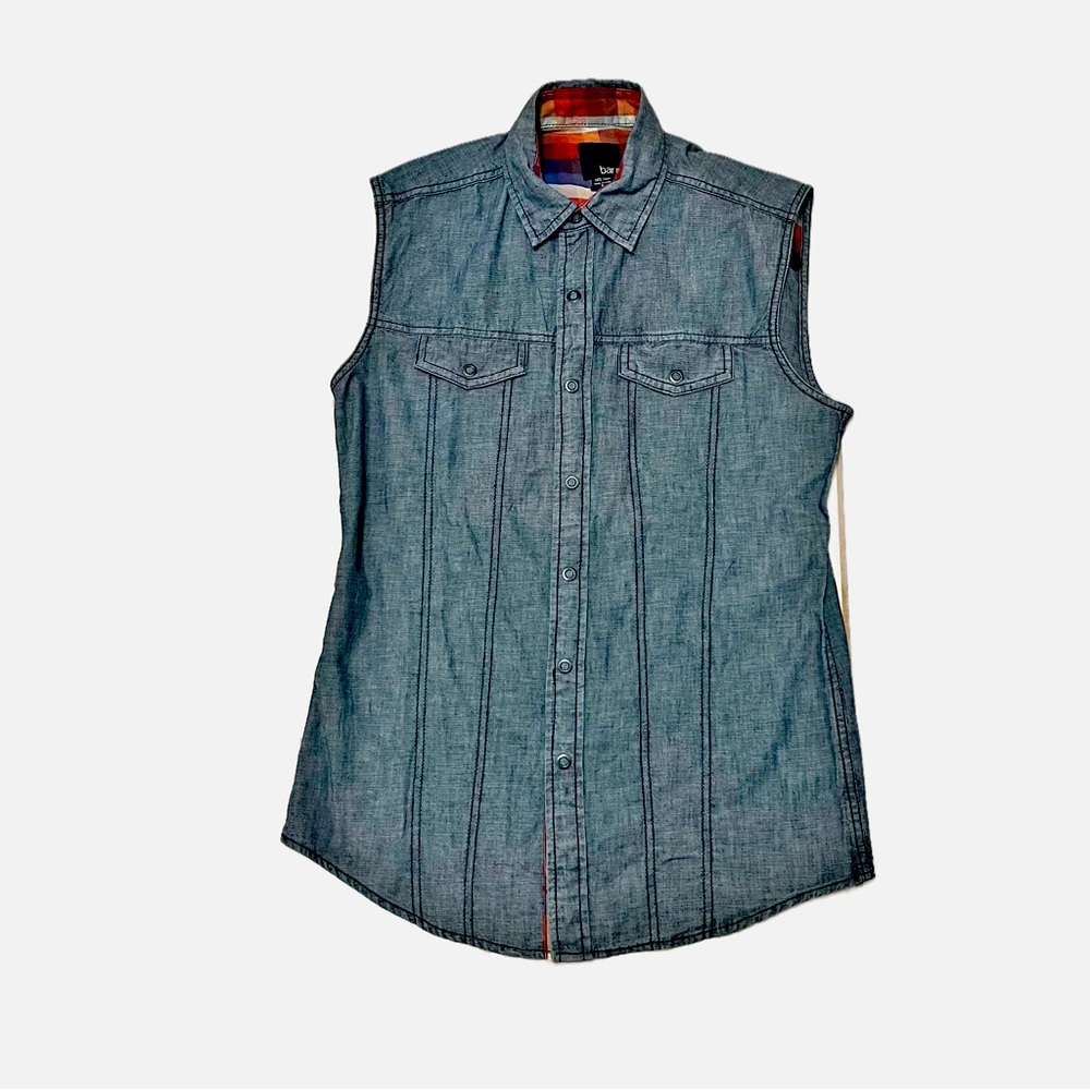 Bar III Women’s Chambray Denim Vest Size Small